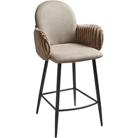 Beliani Set mit 2 Barstühlen AMITY Stoff Taupe