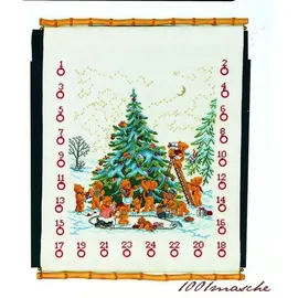Eva Rosenstand Wandbehang Kreuzstich Set Adventskalender, Bären Zählmuster, Multifarbig