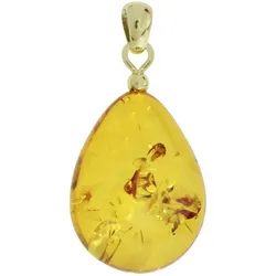 Ketten-Anhänger OSTSEE-SCHMUCK "Ostsee-Schmuck Anhänger", gelb, Schmuckanhänger, Damen, 32 x 14mm, Bernstein, 2.5 g