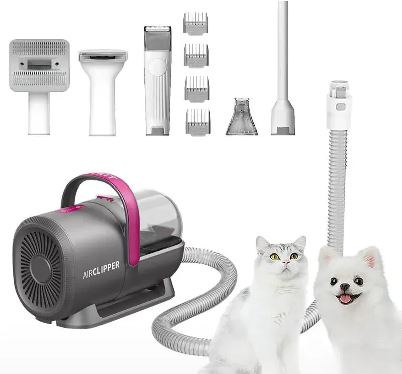 PETKIT 5-in-1 Fellpflege-Set mit Fellstaubsauger, leiser Motor, integrierte Staubabsaugung, Kühl-/Warmlufttrocknung, mehrere Aufsätze, für Hunde & Katzen