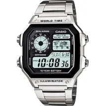Casio Herrenuhr ILLUMINATOR WORLDTIME - Schwarz/Silber