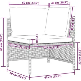 vidaXL Garten-Lounge-Set 4-tlg. grau