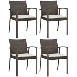 vidaXL Gartenstuhl 56,5 x 57 x 83 cm braun 4 St.