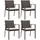 vidaXL Gartenstuhl 56,5 x 57 x 83 cm braun 4 St.
