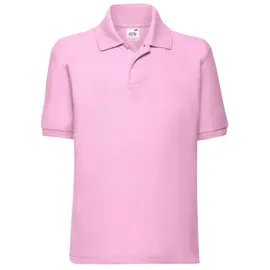 FRUIT OF THE LOOM KIDS 65/35 POLO | Unisex Poloshirt für Kunder in versch. Farben und Größen, rose, 104