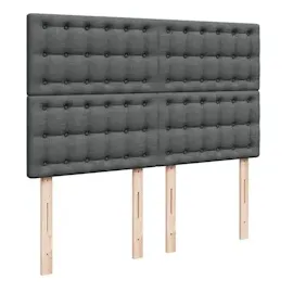 vidaXL Boxspringbett mit Matratze Dunkelgrau 160x200 cm Stoff