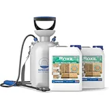 Roxil Holzlasur (2 x 5 L & Sprayer, Transparent) - Bis zu 10 Jahre Witterungsschutz und Hydrophobierung für Weichholz und gealtetes Hartholz - Geeignet für Holzmöbel, Gartenmöbel
