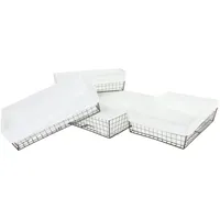 Mendler 4er-Set Regalkorb Tanta, Badkorb Schrankkorb Aufbewahrung Ordnungshelfer, Metall