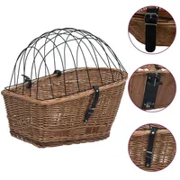 vidaXL Fahrrad-Gepäckträgerkorb mit Abdeckung 55×31×36 cm Naturweide