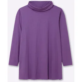 sheego Langarm-Shirt in lila-meliert | Gr.: 52/54