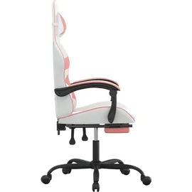 vidaXL Gaming-Stuhl mit Fußstütze Weiß und Rosa