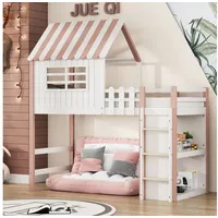 stilvora Kinderbett 90 x 200 cm Kiefer massiv rosa