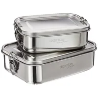 Testrut axentia Lunch-Box, Silber, ca. 800 ml und 1,2 l