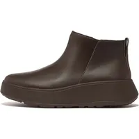 FitFlop F-mode Leather Flatform Zip Braun