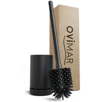 Ovimar Toilettenbürste Hugla schwarz matt, mit Silikonborsten und Edelstahl-Bürstenhalter