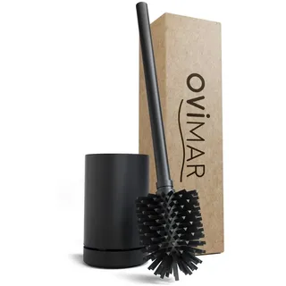 ovimar WC-Bürste Hugla, schwarz matt, mit Silikonborsten und Edelstahl-Bürstenhalter
