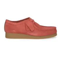 CLARKS WallabeeEVO, Damen Derby Schnürhalbschuhe, Red Suede, - 46