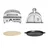 Set 4 inkl. Pizzabackhaube + Pizzastein Ø 33 cm + Gusseisenpfanne Ø 35 cm