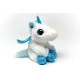 Cornelissen - Kuscheltier - Einhorn - weiß/blau sitzend - 20 cm