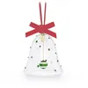 Holiday Cheers Dulcis Weihnachtsglocke, Festliche Glasglocke mit Rotem Ripsband und Farbenfrohen Swarovski Kristallen