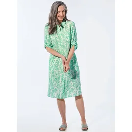 GOLDNER Kleid Sommerkleid Gemustert Grün/Weiß 42