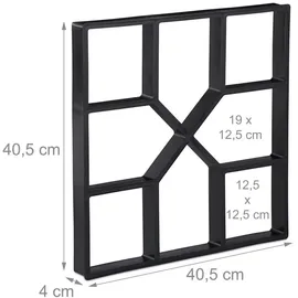 Relaxdays Pflasterformset 40,5 x 40,5 x 4 cm