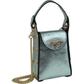 toscanto Umhängetasche Leder Silber/Grau
