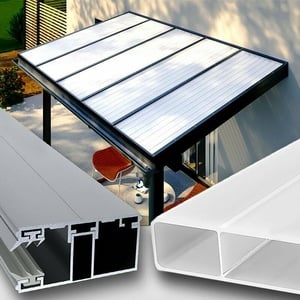 Terrassenüberdachung mit Acrylglas 16mm opal HIGHLUX®  16/32 Alu/Alu