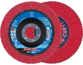 PFERD TOOLS POLIFAN-Flap Discs PFR 125-L CO 60 SGP CURVE STEELOX