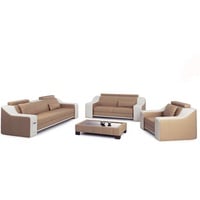 JVmoebel Sofa Ledersofa Couch Sofagarnitur Design Modern Sofa 3+1+1 Sitzer Sofas, Made in Europe beige