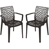 Garden Pleasure CALVERA Stapelstuhl 58 x 58 x 0 cm schwarz 2 St.