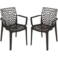 Garden Pleasure CALVERA Stapelstuhl 58 x 58 x 0 cm schwarz 2 St.