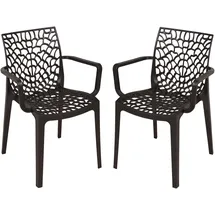 Garden Pleasure CALVERA Stapelstuhl 58 x 58 x 0 cm schwarz 2 St.