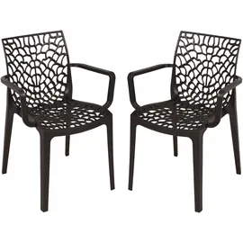 Garden Pleasure CALVERA Stapelstuhl 58 x 58 x 0 cm schwarz 2 St.