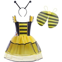 Lito Angels Honigbiene Biene Kostüm Kleid Verkleidung mit Flügel und Haarreifen für Kinder Mädchen, Größe 6-7 Jahre 122