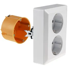 ChiliTec Schuko-Steckdose 2-fach Weiß 2 St.