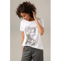 Aniston CASUAL Shirtbluse, mit Glitzersteinchen verzierter Frontdruck, bunt