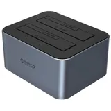 ORICO Dockingstation für 2 Laufwerke mit Offline-Klonfunktion 2,5/3,5 SATA HDD/SSD / grau
