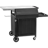 BBQ-Toro Grillwagen 100 x 73 x 91 cm, Schwarz Grilltisch mit großer Arbeitsfläche, Beistelltisch | Schwarz