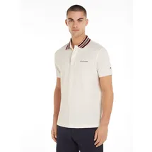 Tommy Hilfiger Poloshirt TOMMY HILFIGER "GIFTING POLO RWB COLLAR REG POLO", Herren, Gr. XXL, weiß (ivory petal), Piquu00e9, Obermaterial: 96% Baumwolle, 4% Elasthan, casual, Kurzarm, Shirts, Streifen an Kragen und Bündchen