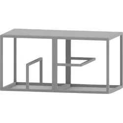 Text Block Modulares Regalsystem doppelt grau Metall