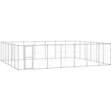vidaXL Outdoor-Hundezwinger 50,82 m2 Stahl Silber