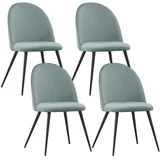 Albatros Esszimmerstühle mit Samt-Bezug 4er Set CAPO, Türkis- Stilvolles Vintage Design, Eleganter Polsterstuhl am Esstisch - Küchenstuhl oder Stuhl Esszimmer Stühle, Vierfußstühle