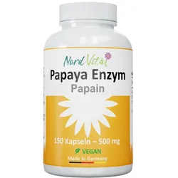 Papaya Enzym - 150 Kapseln -HOCH PAPAIN- ENZYMAKTIVITÄT 150 St