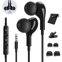 kopfhörer in Ear mit Kabel, ohrhörer mit Kabel, mit Mikrofon und Lautstärkeregler, Sport Magnetkopfhörer, High Definition, Hi-Fi-Stereo-Noise-Cancelling-Kopfhörer für Samsung, iPhone, Huawei, Xiaomi