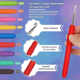 luxuskollektion Coopay Häkelset für Anfänger mit 15 Wolle, und Zubehör