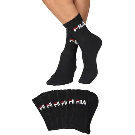 Fila UNISEX CREW TENNIS FULL TERRY SOCKS 6-Paar Schwarz 43-46