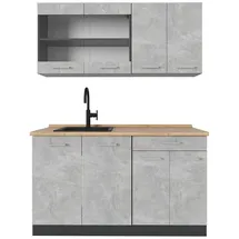Vicco Küchenzeile R-Line 140 cm Beton/Anthrazit