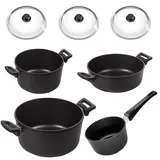 Eurolux Kochtopfset Aluguss Gusst�pfe Set 7-teilig Induktion Kocht�pfe & Deckel