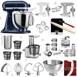 KitchenAid Artisan Küchenmaschine 5KSM175 Mega-Winter-Paket Tintenblau